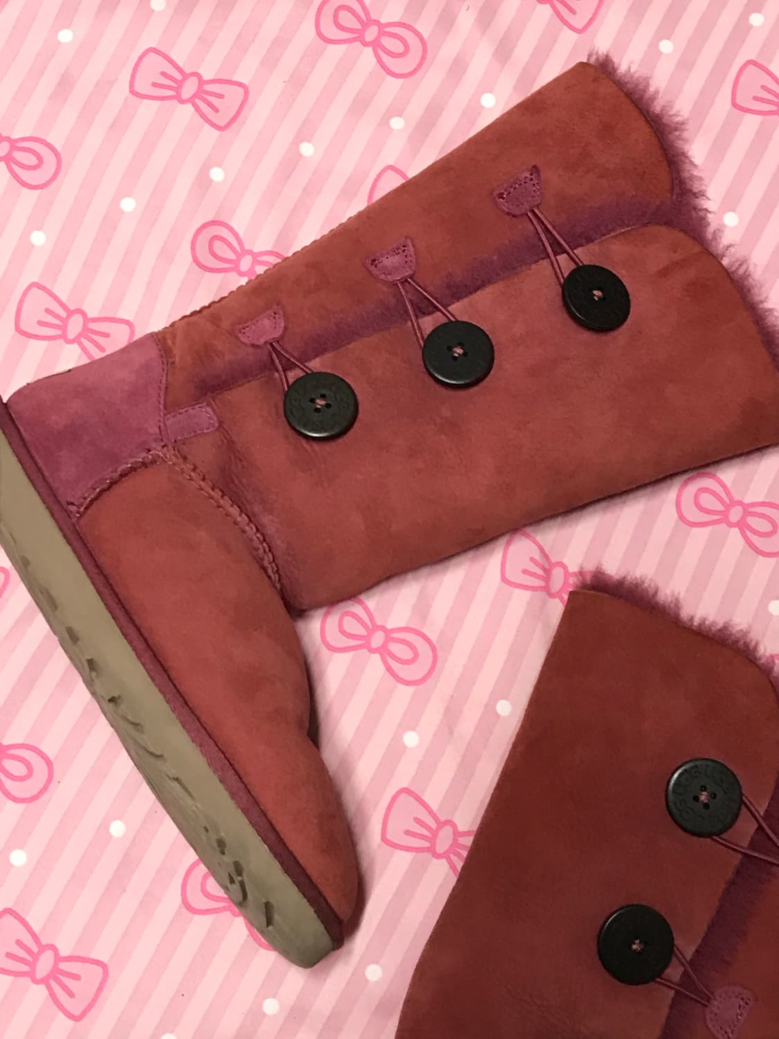 어그 베일리 쓰리버튼 핑크 롱부츠 상품이미지3