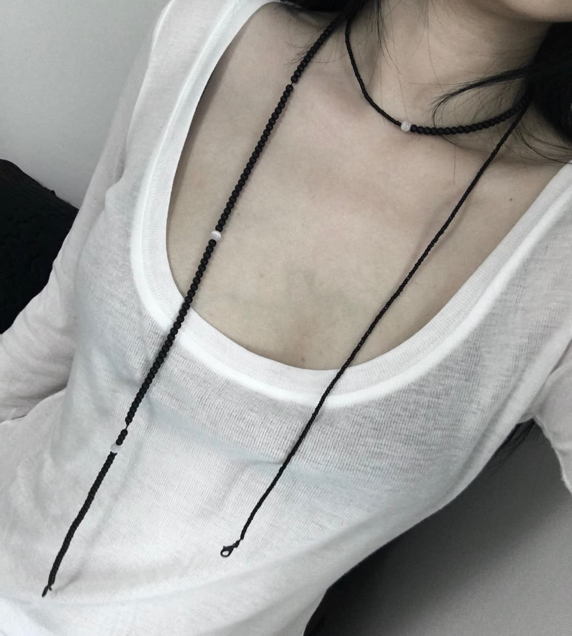 Made 블랙 롱 스카프 목걸이 상품이미지2