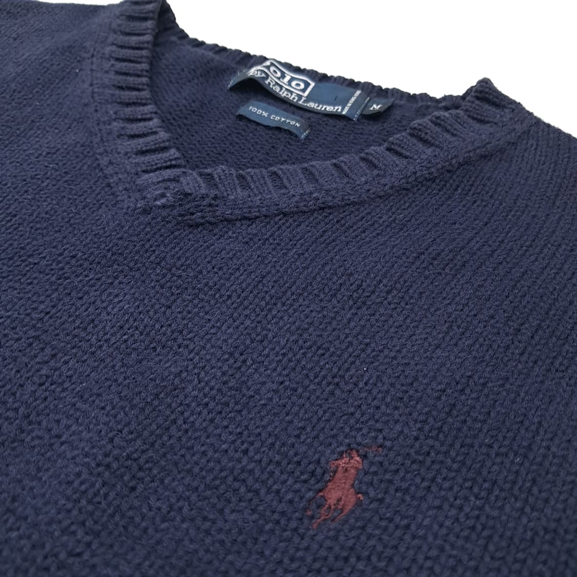 CL846 M 폴로 90s 홍콩판 브이넥 다크네이비 니트 조끼 베스트 상품이미지4