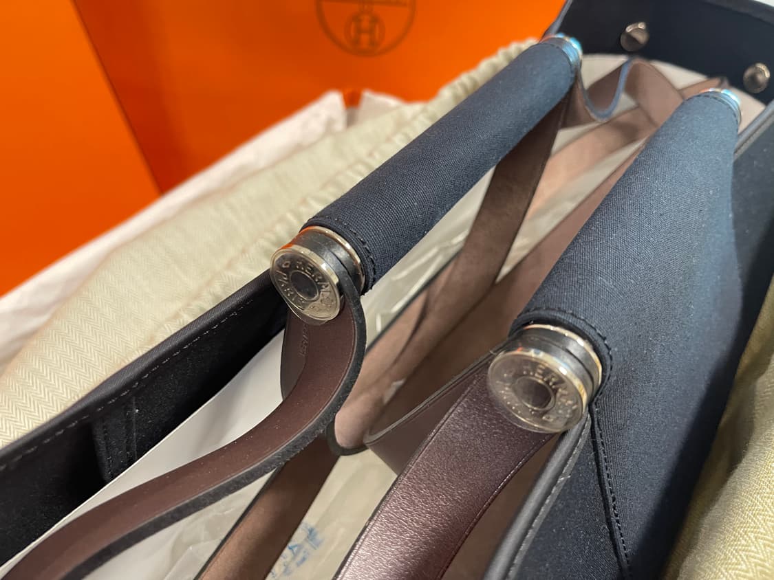 에르메스 Cabag 꺄백 토일 블랙 GM 캔바스 토트백 숄더백 상품이미지5