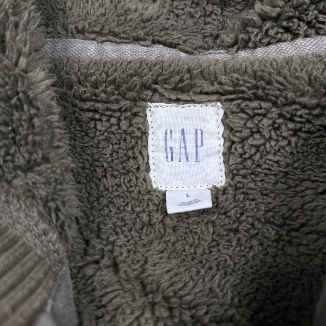 갭 카키컬러 안감 쉐르파 후드집업 상품이미지3