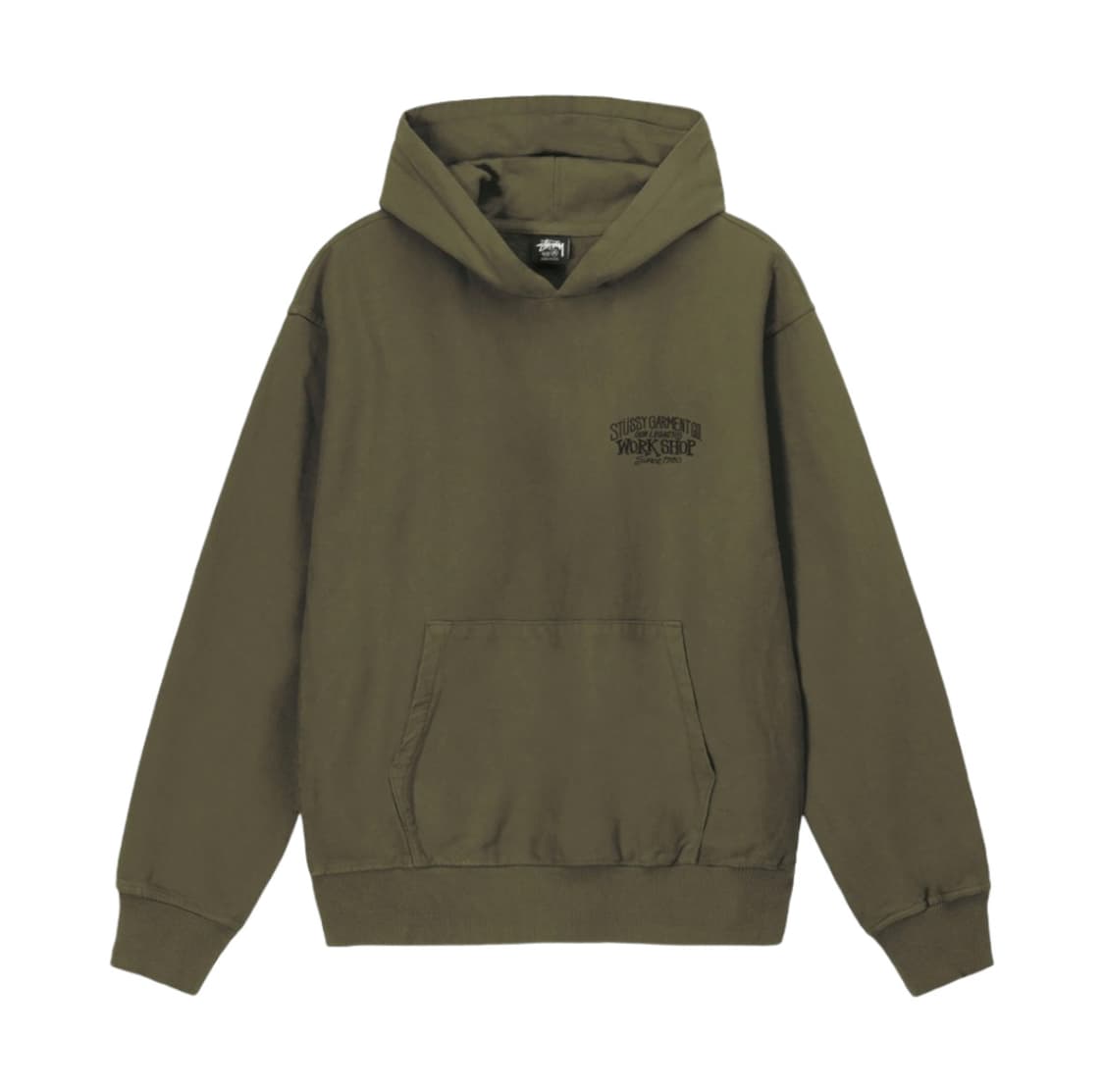 스투시 x 아워레가시 워크샵 서프맨 피그먼트 다이드 후드 다크 올리브 상품이미지2