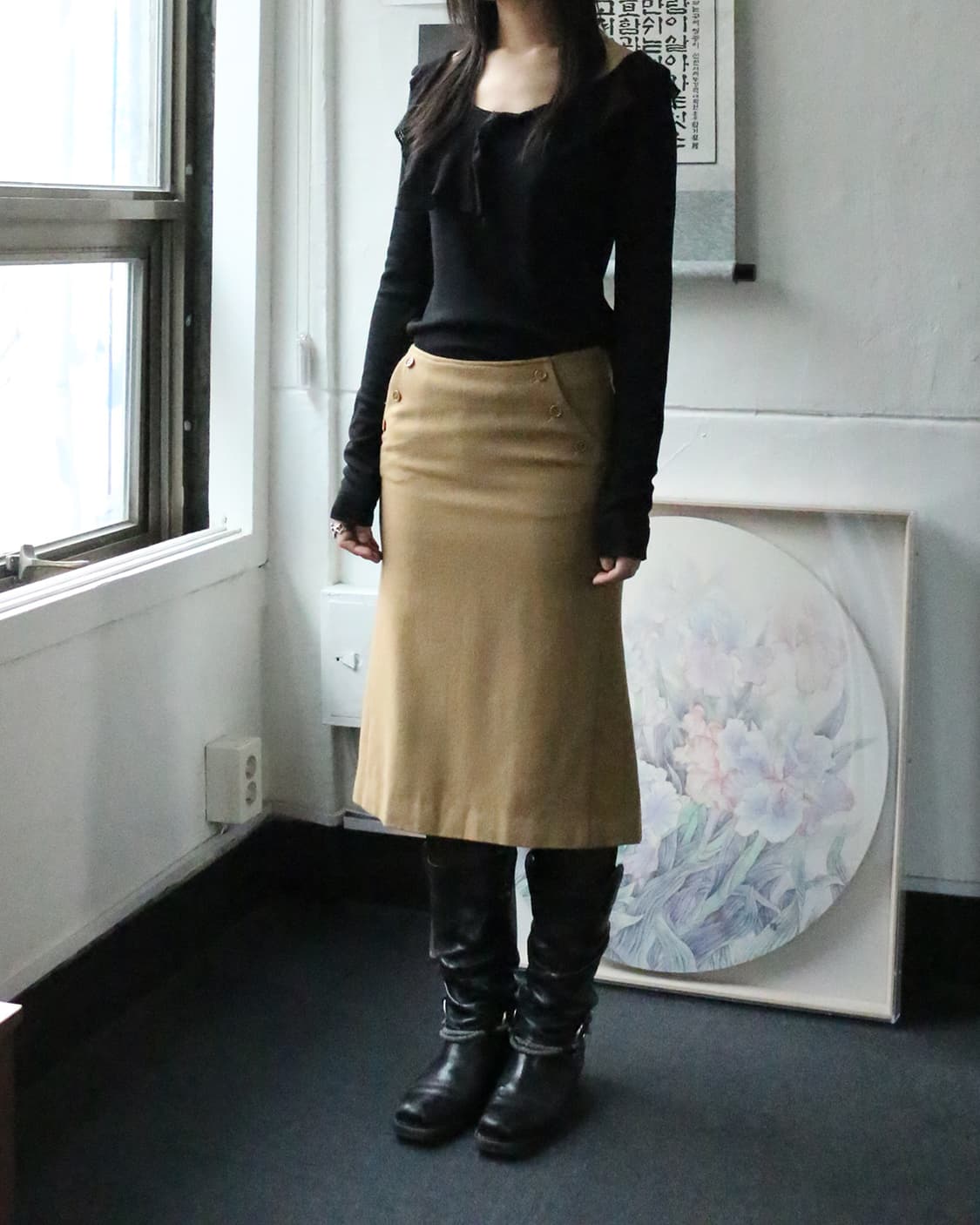 캐서린 햄넷 런던 브라운 미디 스커트 상품이미지2