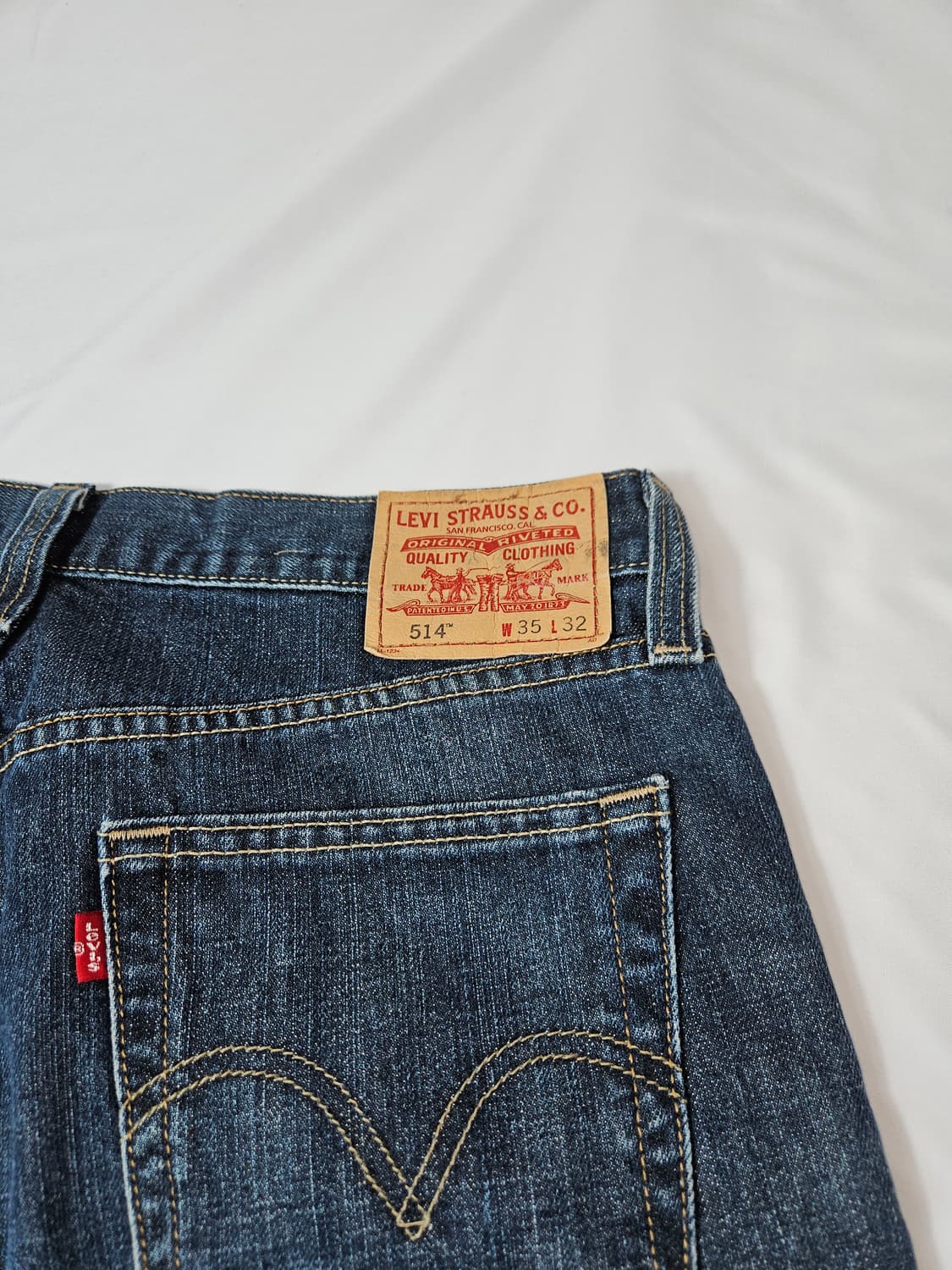 00s 리바이스 514 워싱 데님팬츠 부츠컷 스트레이트진 빈티지 35 상품이미지3