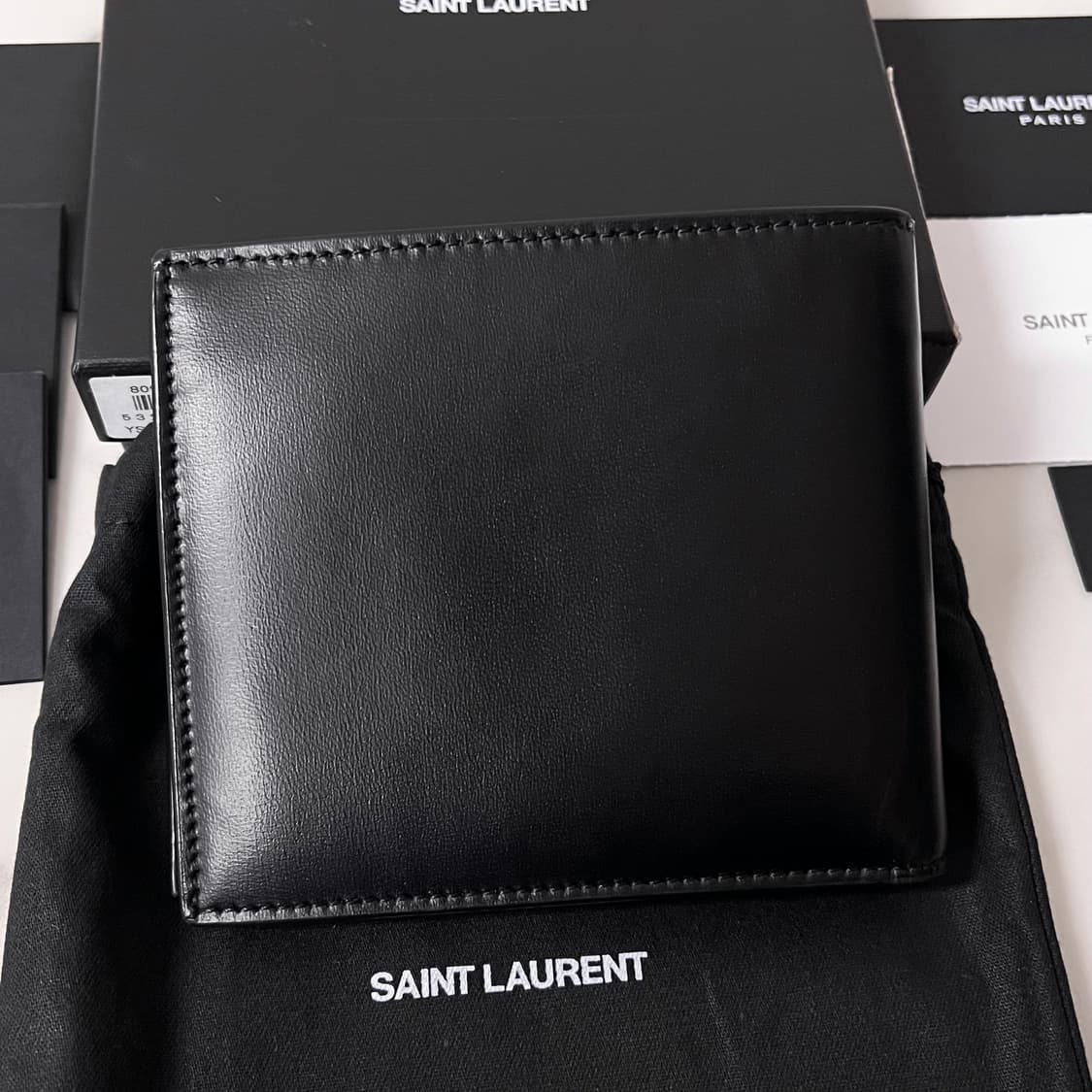 [S급/정품] 생로랑 로고 반지갑 은장 블랙 상품이미지3