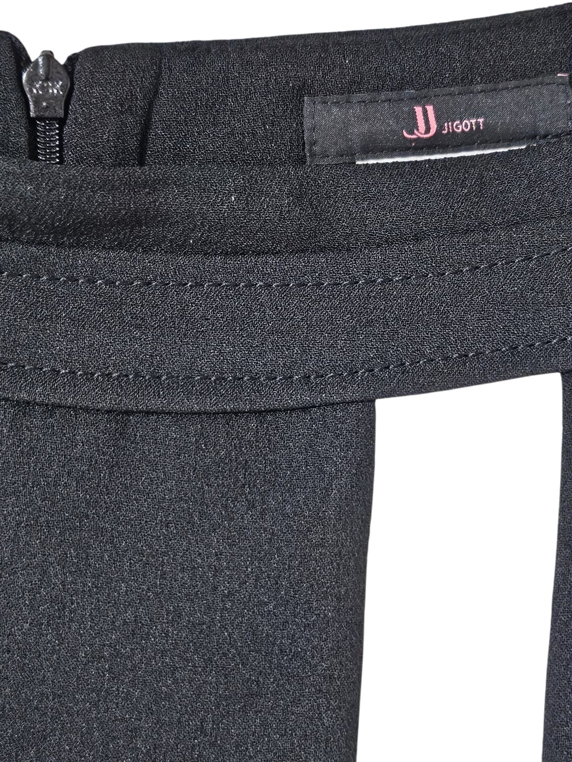 JJ지고트 블랙 배색 H라인 미디 스커트 55 | 하객룩 출근룩 상품이미지4