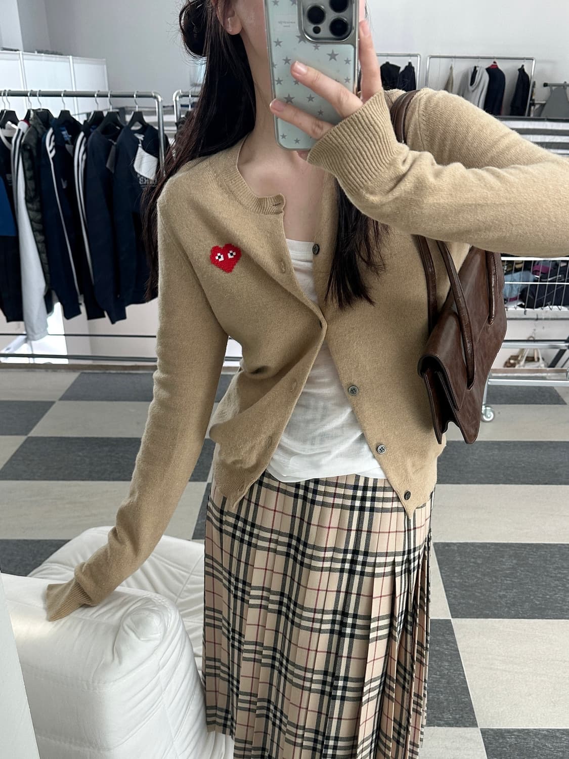 꼼데가르송 X 인베이더 23ss 카멜 울 가디건 상품이미지1