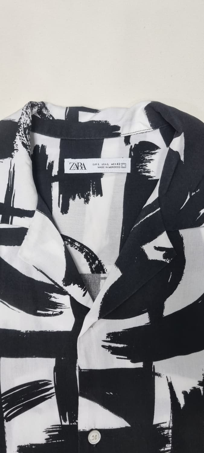 자라 오픈넥 반팔 셔츠 L _ 남성,100 상품이미지9