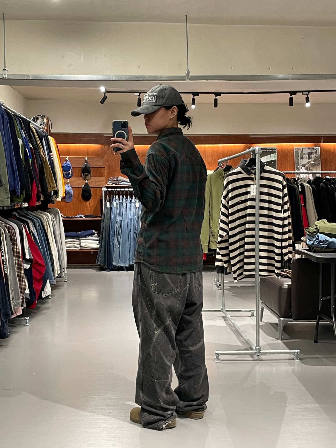 Oil cake 빈티지 웨스턴 체크 셔츠   상품이미지5