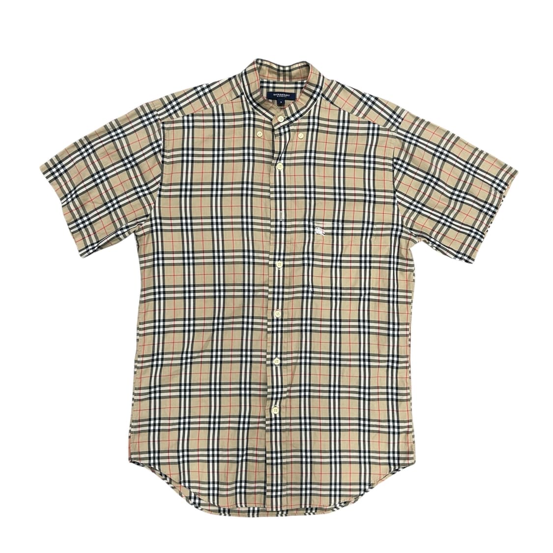 버버리 헨리넥 기마로고 체크셔츠(S) 상품이미지1