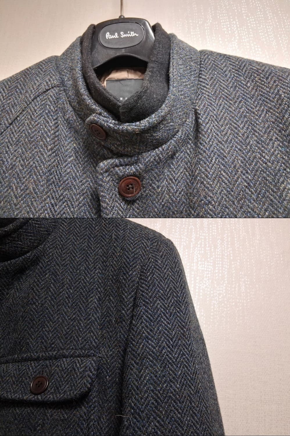 ANDEW  스탠칼라 헤링본모직쟈켓 두터운누빔안감 표기L 실 남성 95 상품이미지4