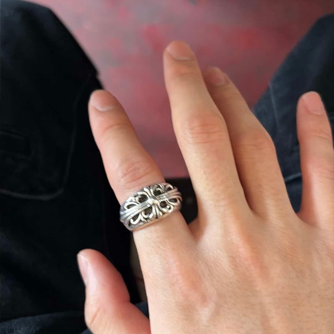 크롬하츠 플로랄 크로스링 kr18 us9 상품이미지4