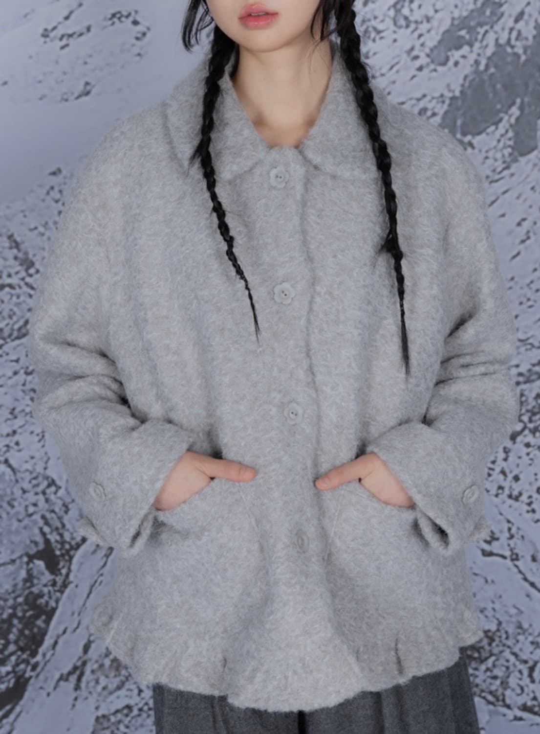 나이엔 라운드 플라켓 숏 코트 상품이미지6