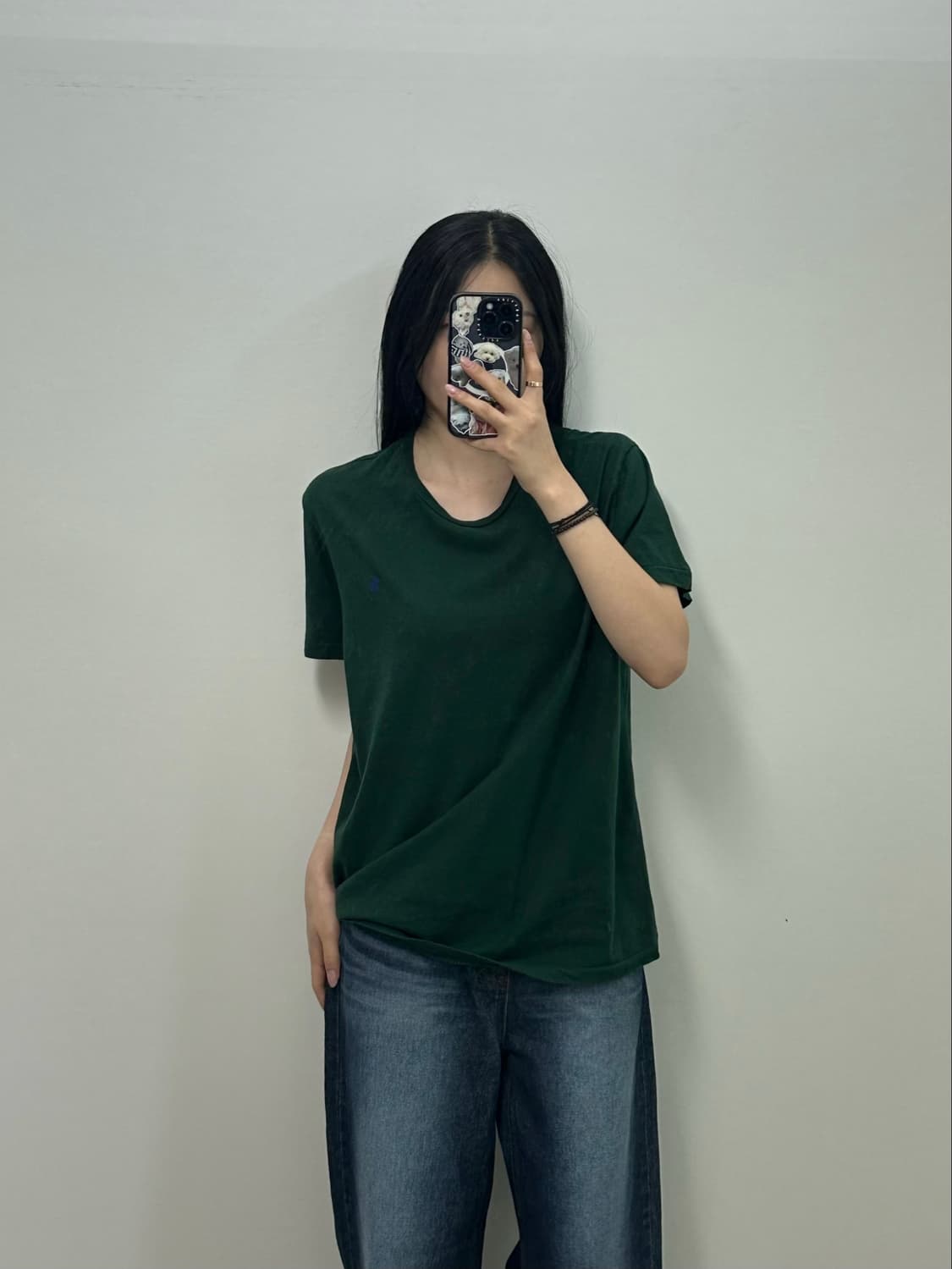 폴로 랄프로렌 자수로고 카키 그린 반팔 티셔츠 상품이미지1