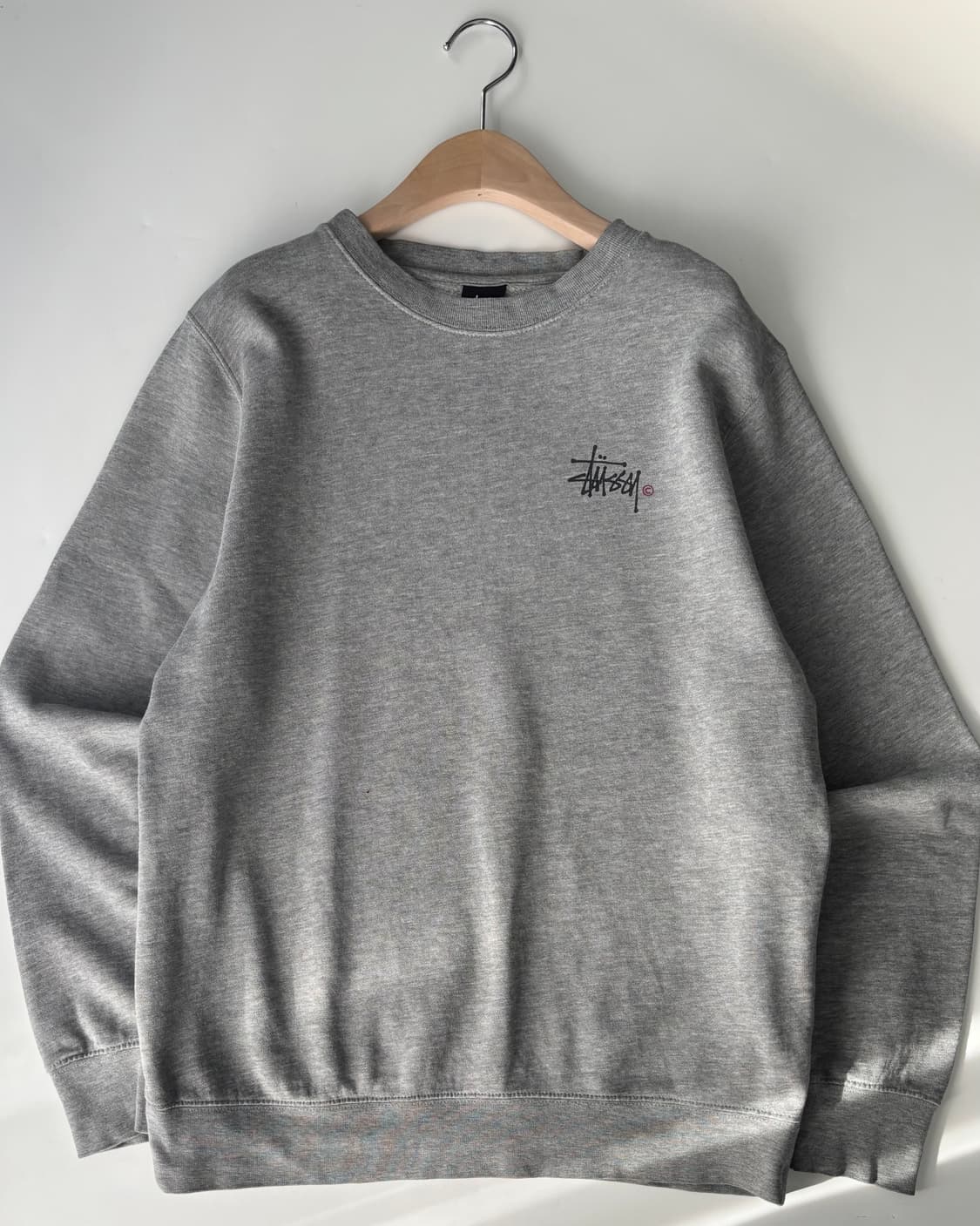 Stussy 스투시 빅스탁로고 그레이 맨투맨 상품이미지3