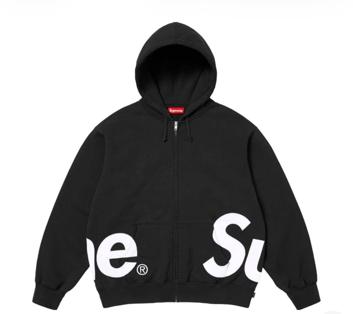 슈프림 빅 로고 집업 후드 스웨트셔츠 블랙 /25SS 상품이미지1