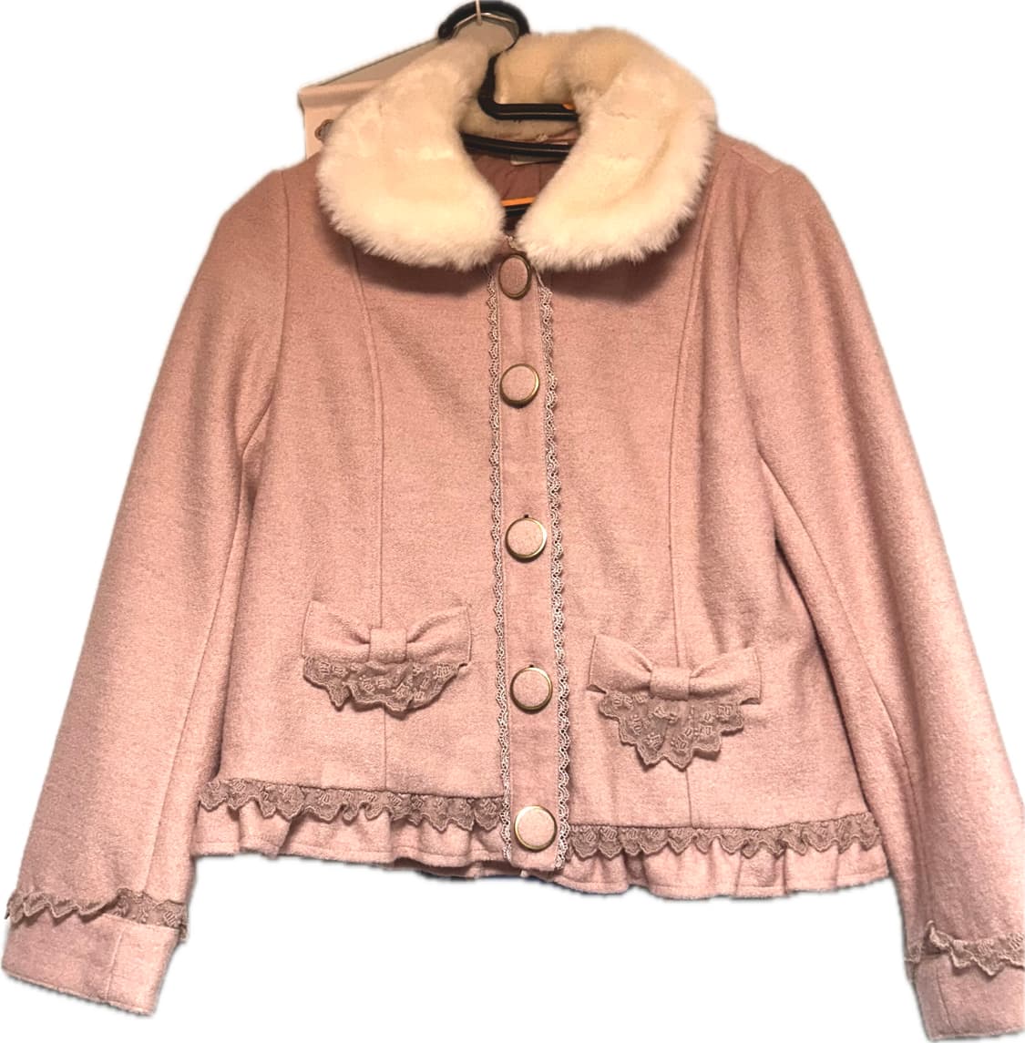 히메갸루 라떼갸루 엑시즈팜 포에틱 리본 퍼 코트 상품이미지2