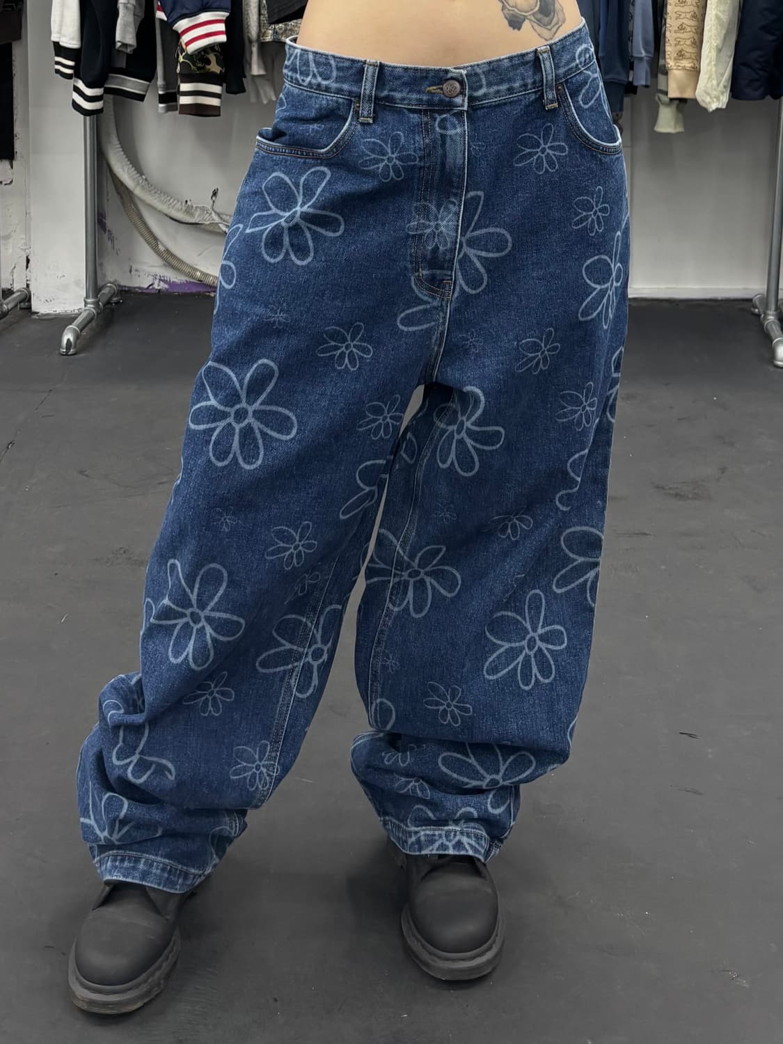 아카이브볼드 플라워 데님팬츠 상품이미지1