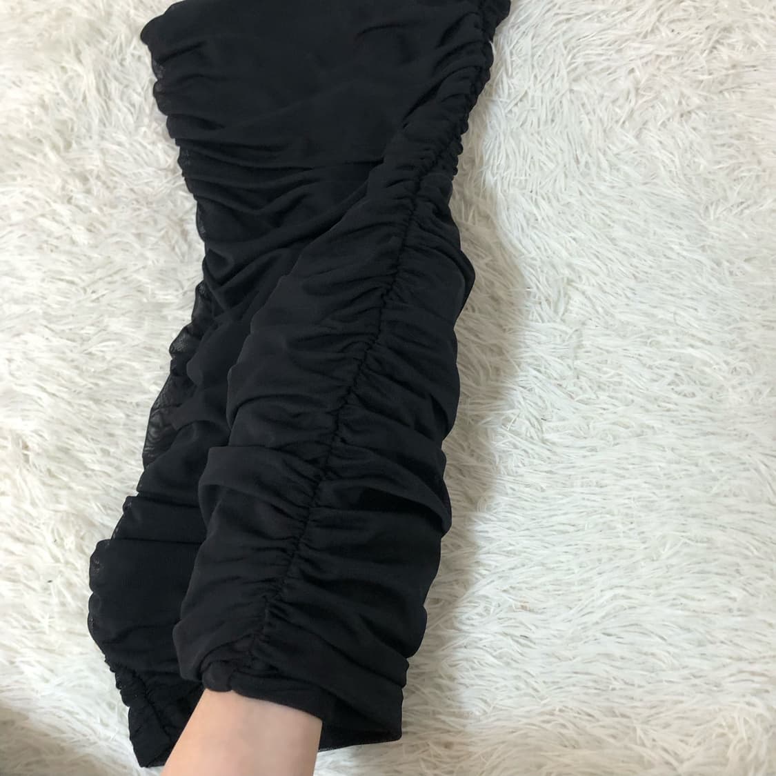 빈티지 셔링 블랙 미니원피스 상품이미지5