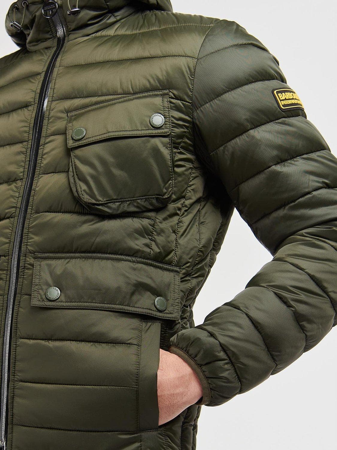 바버 퀼팅 경량 ouston 올리브색상 상품이미지2
