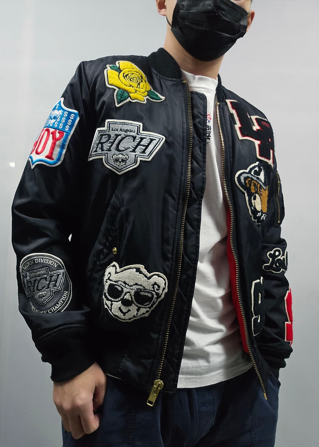 Joyrich 조이리치 MA-1 바시티 자켓 블랙 L 상품이미지1