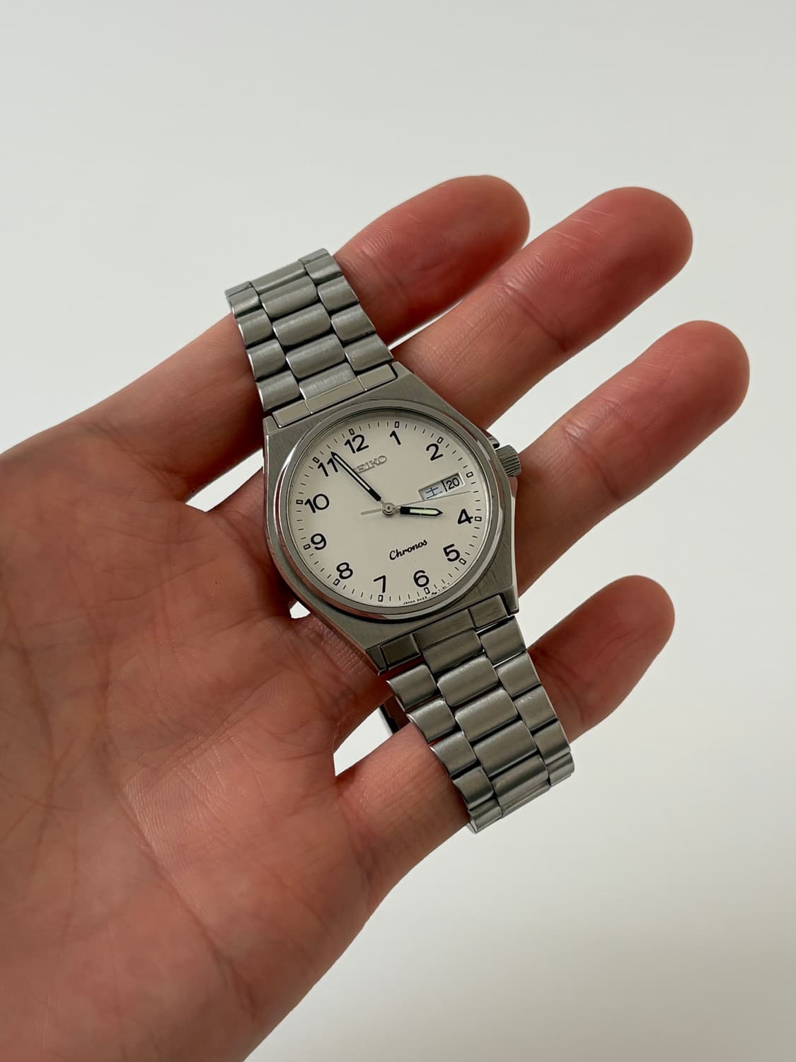 1980s Chronos Arabic Index Silver Quartz 상품이미지2