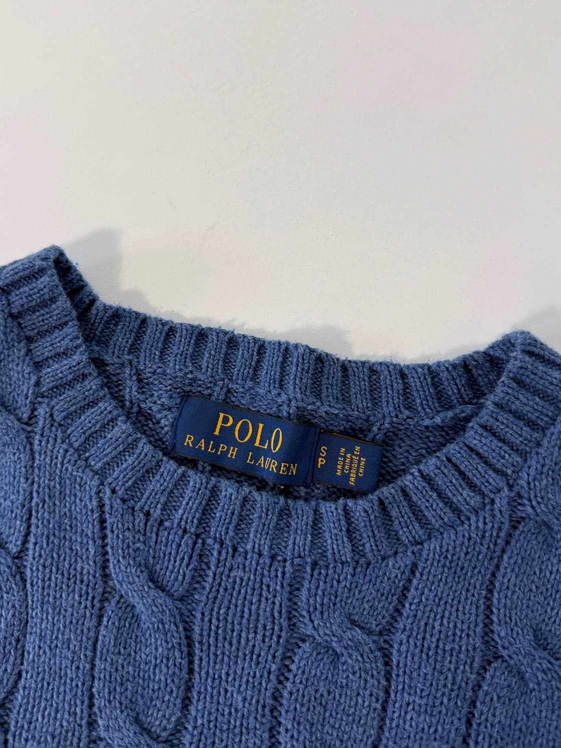 폴로 랄프로렌 루즈핏 신형 인디고블루 코튼 꽈배기 니트 상품이미지5