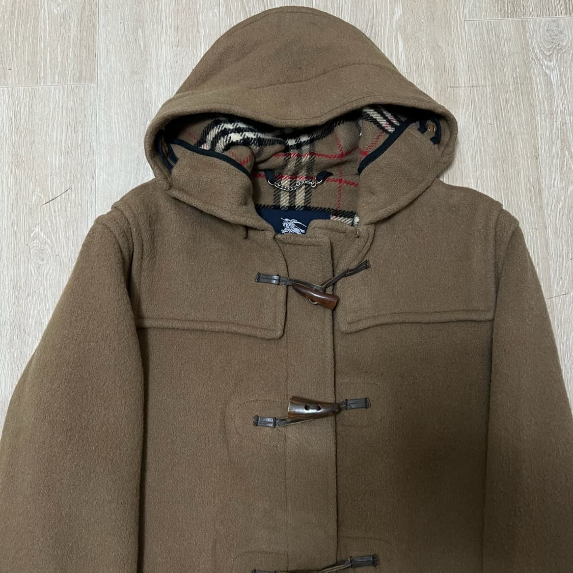 버버리 런던 노바체크 안감 더플 후드 떡볶이코트 L/100  상품이미지2