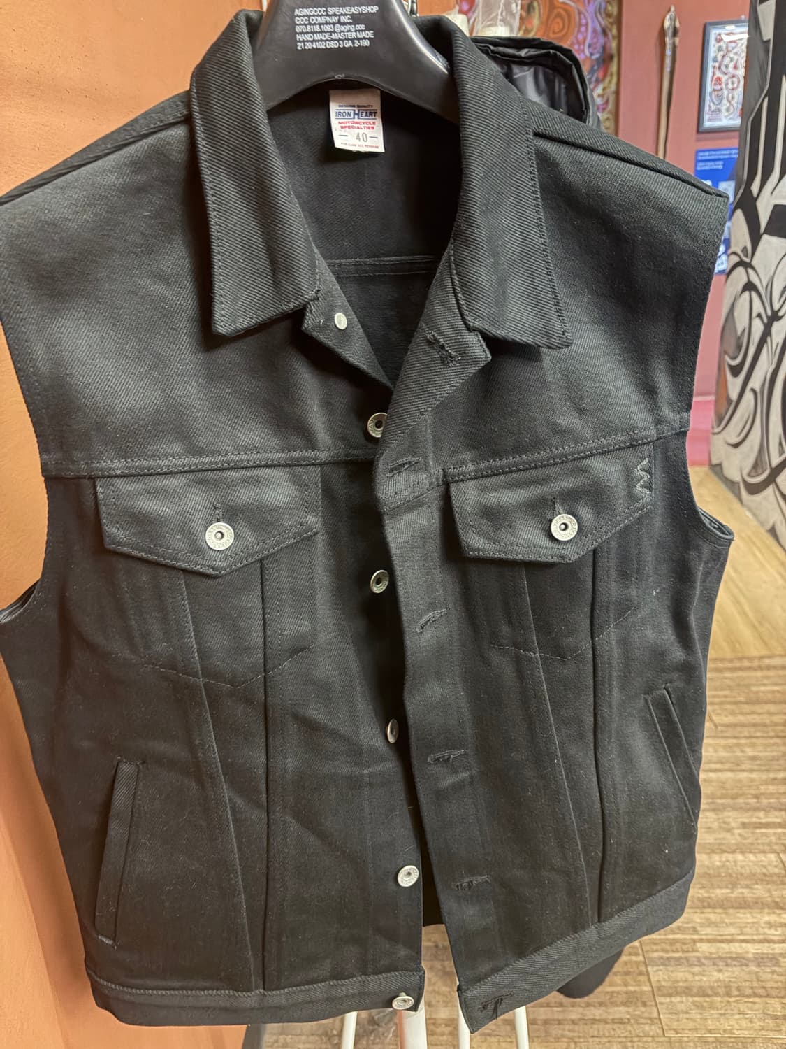 아이언하트 블랙 데님 베스트 size 40 상품이미지1