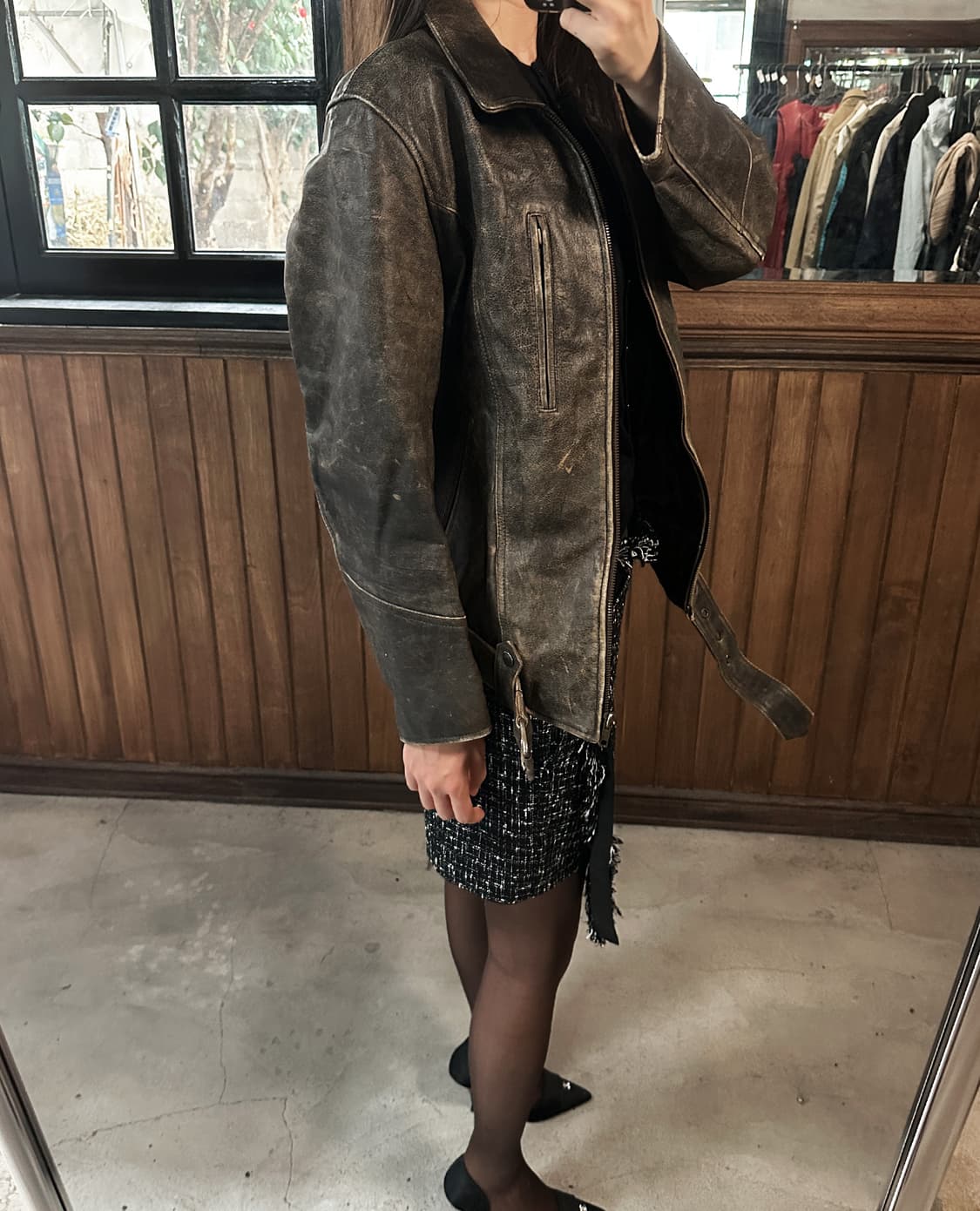 JPV distressed leather belt jacket 상품이미지1