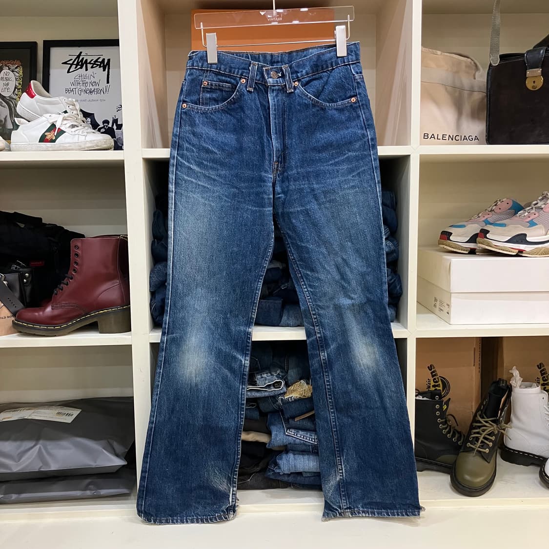 80s 리바이스 517 오렌지탭 데미지 부츠컷 데님팬츠  상품이미지1