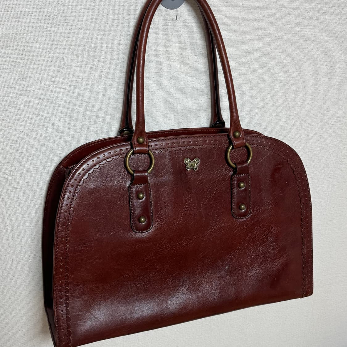빈티지 안나수이 브라운 가죽 토트백 상품이미지1