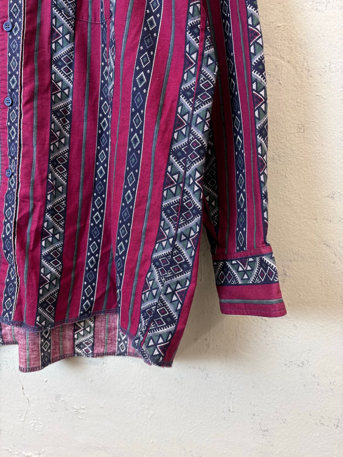 랭글러 90s 빈티지 논카라 패턴 포켓 셔츠 상품이미지3