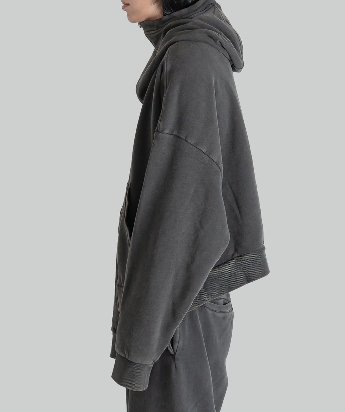 [s] 엔타이어 스튜디오 유니폼라인 풀 집 후드 - 워시드블랙 상품이미지2