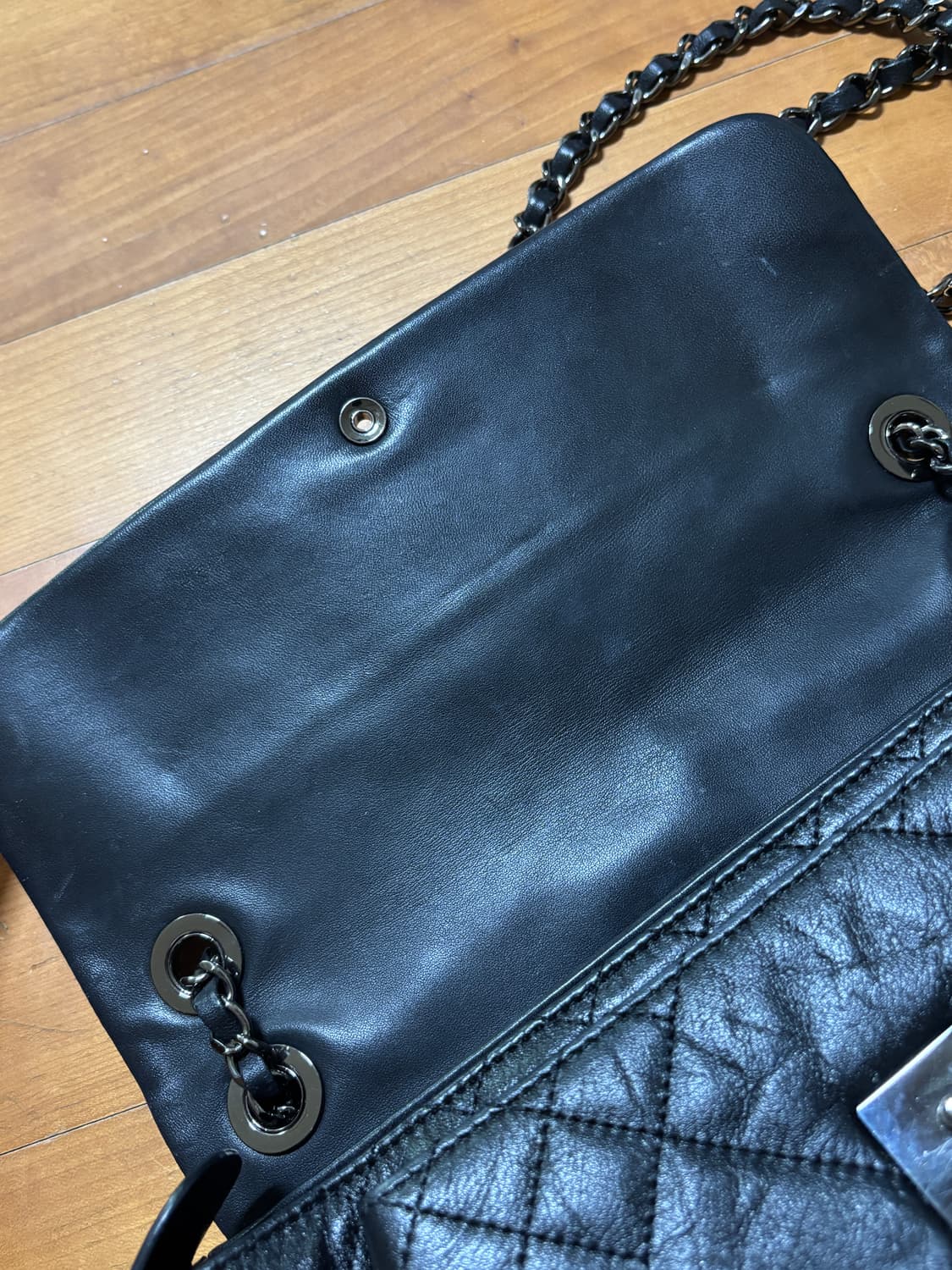 vintage louis quatorez black leather bag 상품이미지4