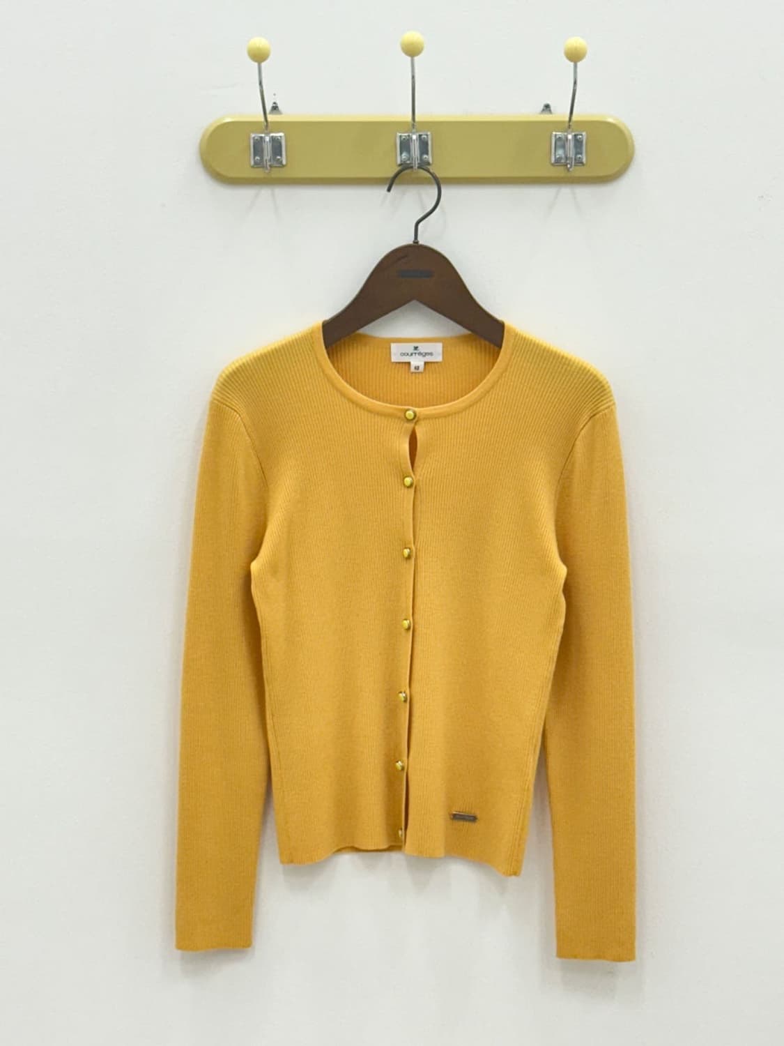  courreges / 꾸레쥬 옐로우 골지 가디건 상품이미지2