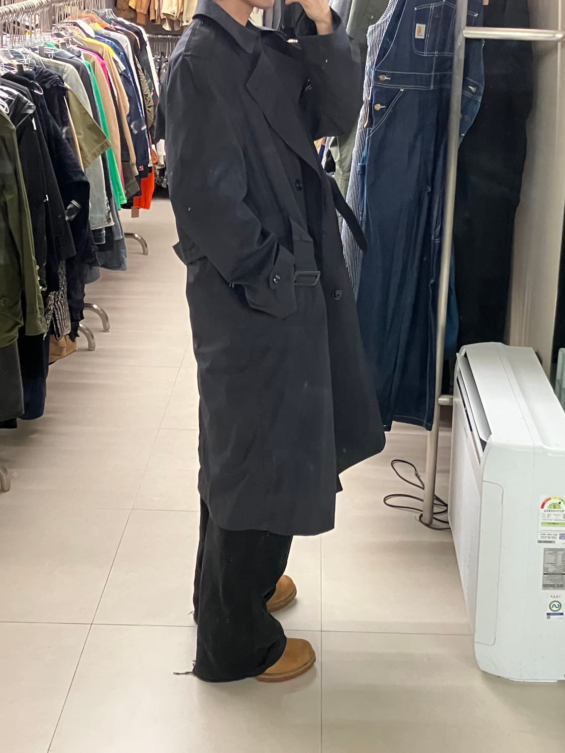 네이비 트렌치 군용코트 42L 상품이미지7