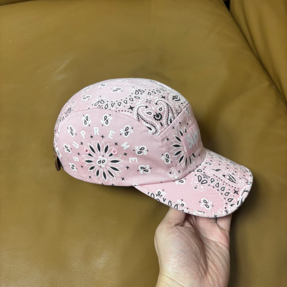 슈프림 캠프캡 모자 박스로고 21ss 반다나 핑크 상품이미지4