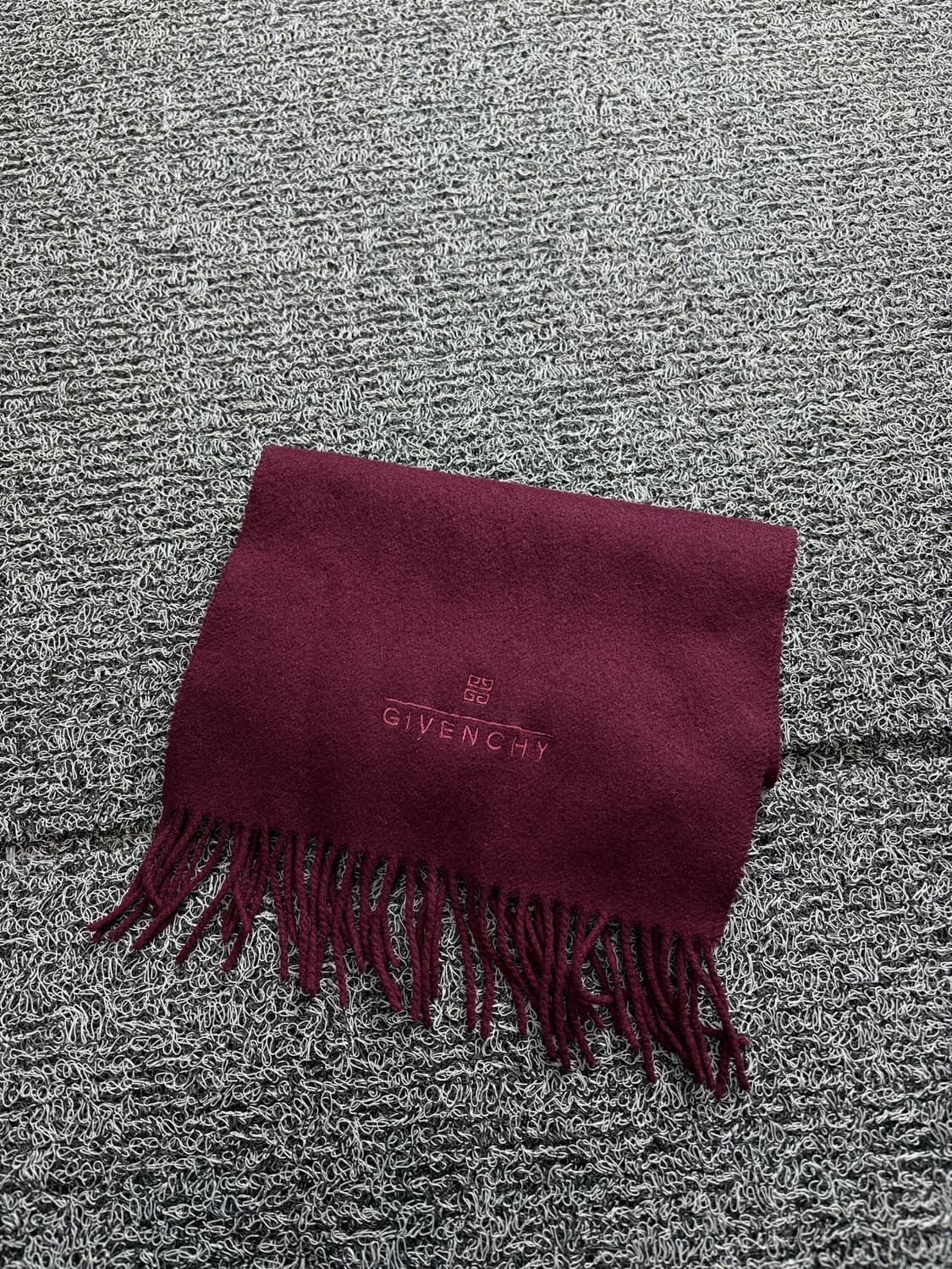 90s 지방시 캐시미어 머플러 버건디 3036 상품이미지5