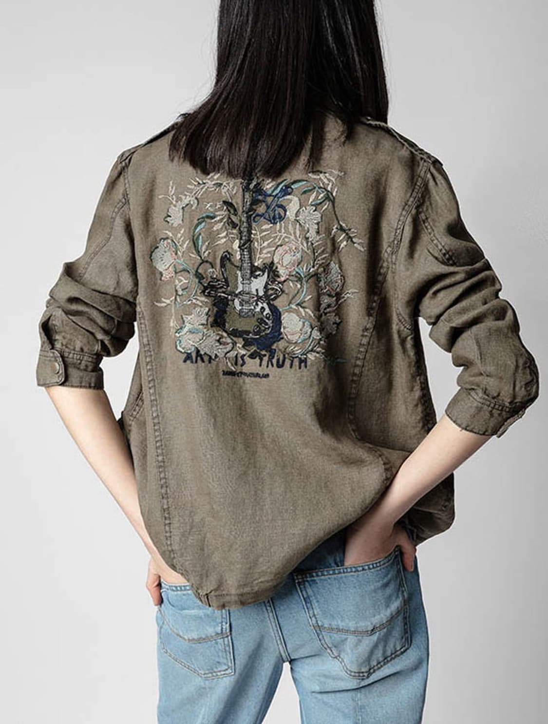 쟈딕앤볼테르 카키 워싱 린넨 밀리터리 야상 자켓 / S 상품이미지1