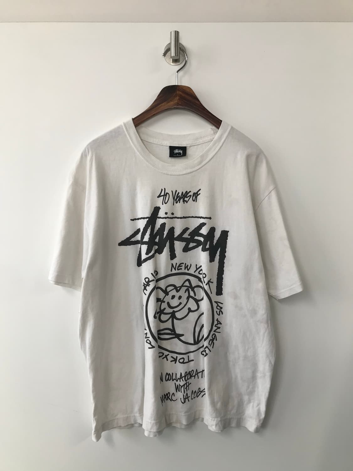스투시 마크제이콥스 40주년 화이트 반팔 티셔츠 상품이미지2