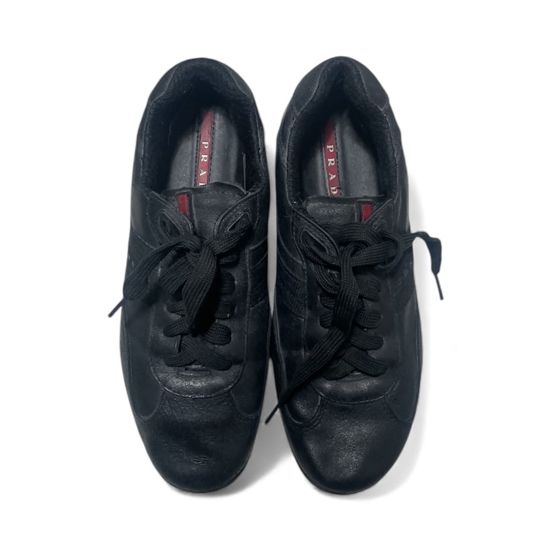 265~270) 프라다 아카이브 빈티지 레더 로고 스니커즈 신발 상품이미지2