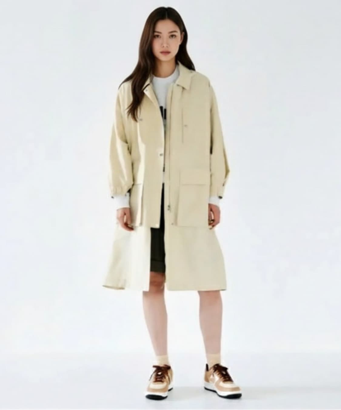 (새상품)쥬시쥬디 아마린넨 포켓 롱점퍼 66사이즈(오버핏) 상품이미지1