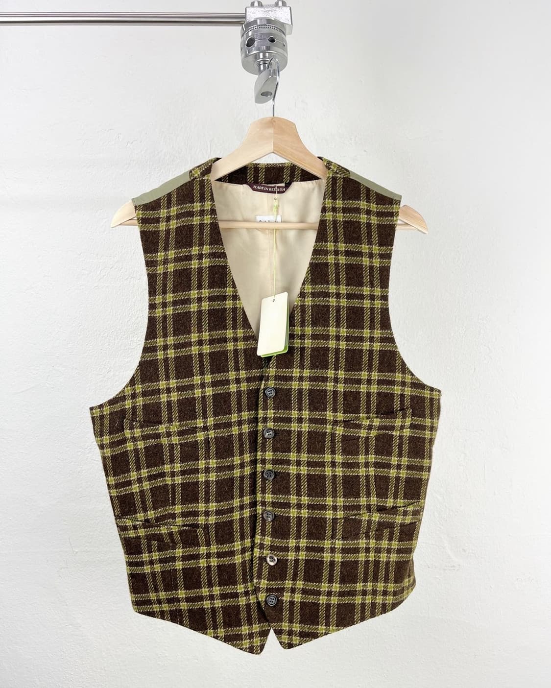 폴 스미스 브라운 체크 울 레이온 베스트 자켓 상품이미지1