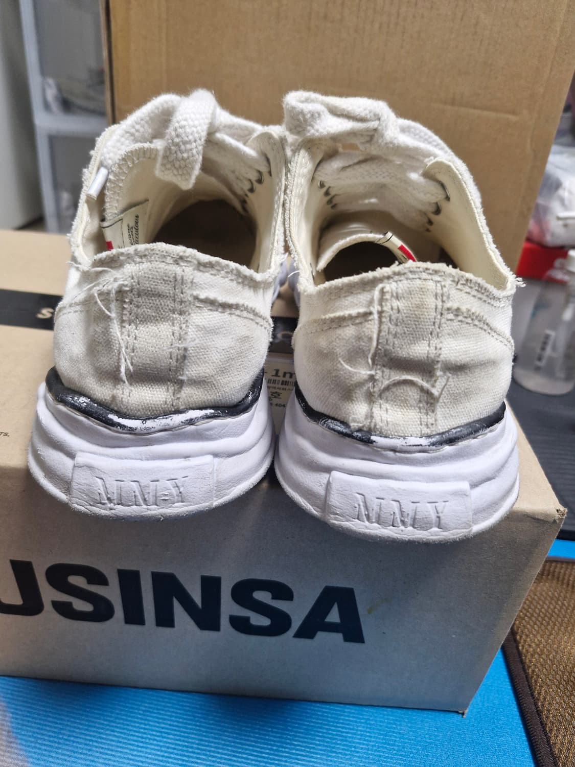 메종 미하라 야스히로 피터슨 OG 솔 캔버스 로우 스니커 화이트 상품이미지2