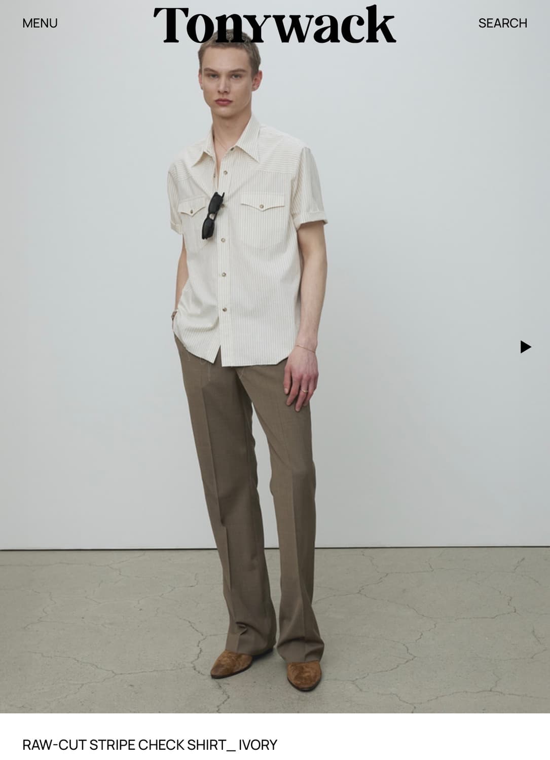 [L] 토니웩 로우컷 스트라이프 체크 셔츠 상품이미지1