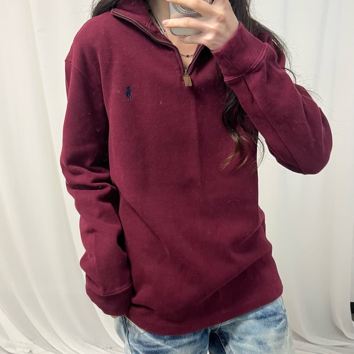 Polo Burgundy Half-zip Knit 상품이미지3