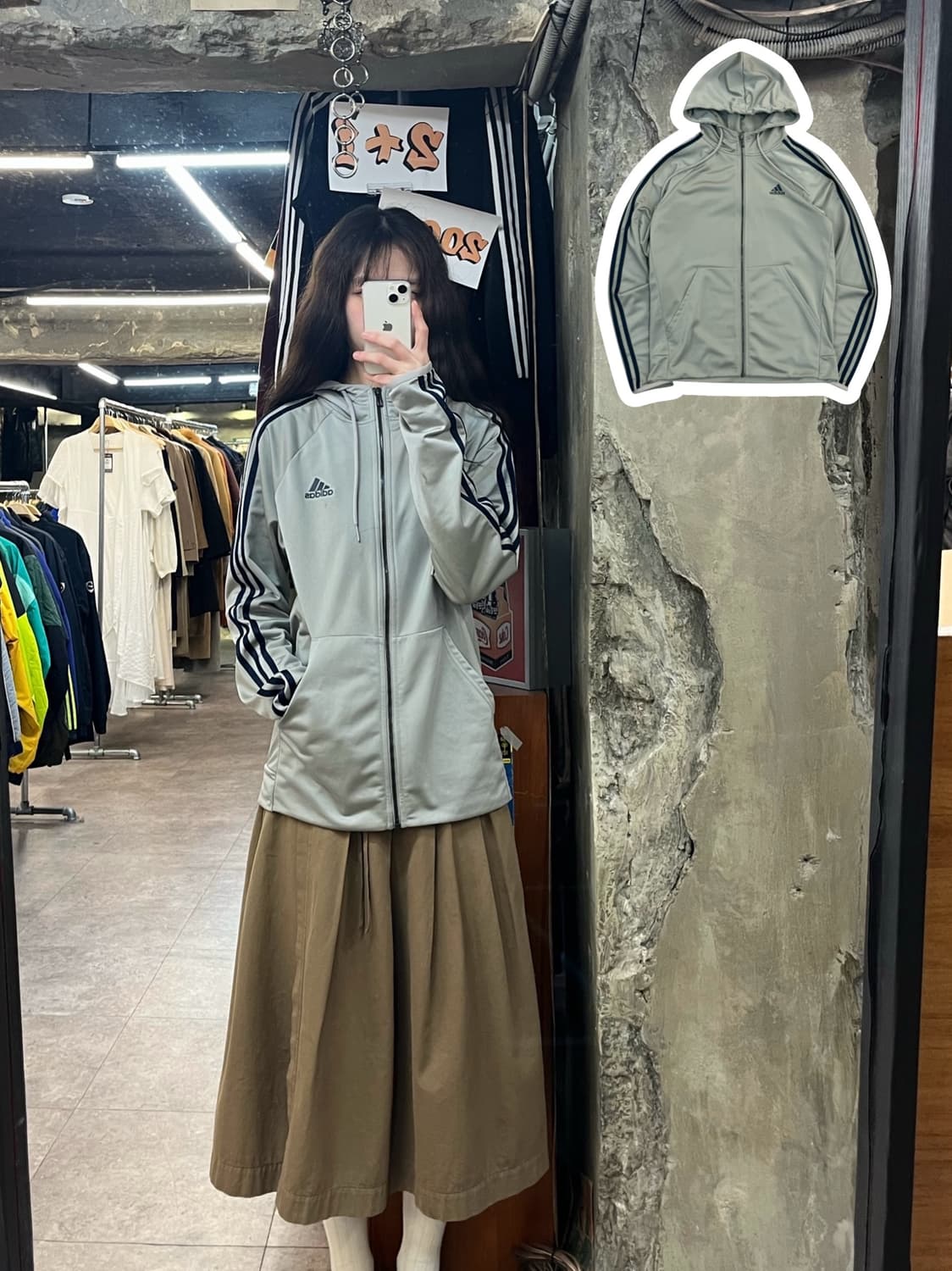 아디다스 후드 져지 그레이 95 #csz3681 상품이미지1