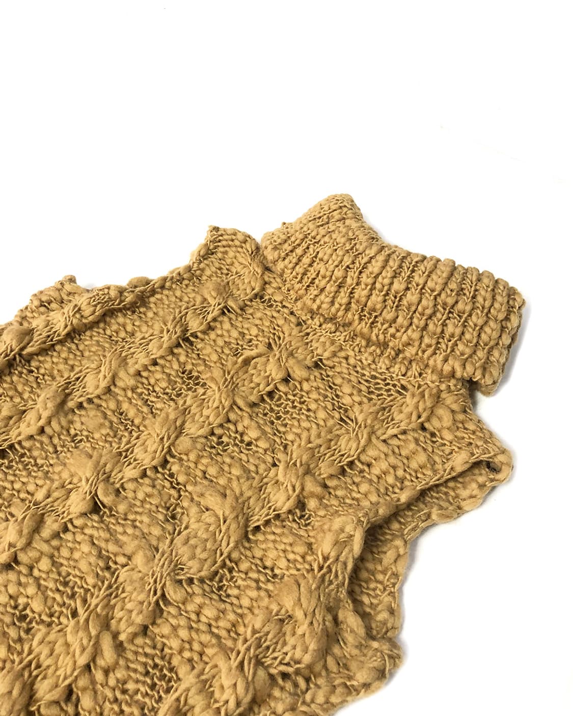 Vintage 머스타드 하이넥 베스트 니트 상품이미지3