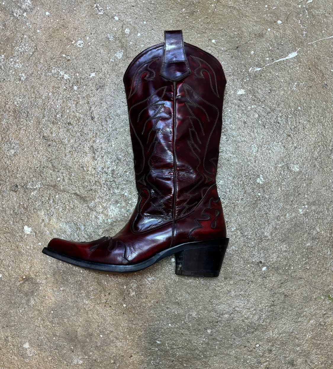 빈티지 웨스턴 부츠 버건디 상품이미지5